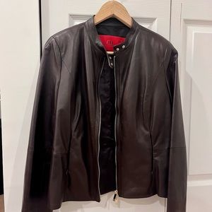 Carolina Herrera Women's 100% Lamb Skin Leather Jacket